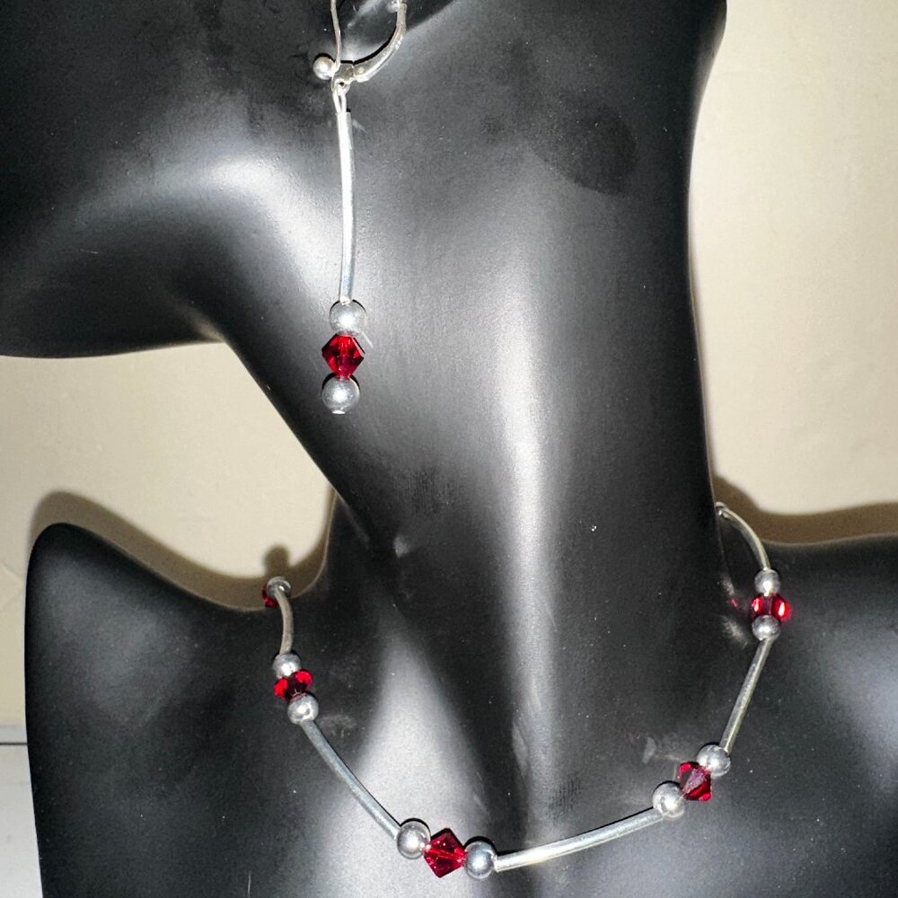 Siam Swarovski & Silver Plate Set